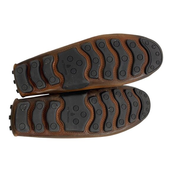 Scarpe Di Bianco SPQR Burnished Calf Driving Loafer Moc Brown Shoes US 9.5 Italy - Picture 10 of 13